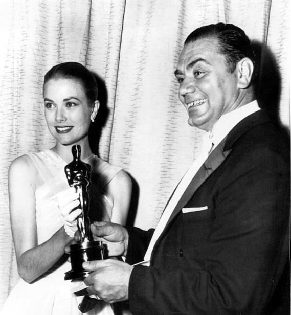 Grace Kelly with Ernest Borgnine at the 28th annual Academy Awards, 1956 . Photo Credit