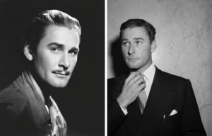 Two side-by-side portraits of Errol Flynn